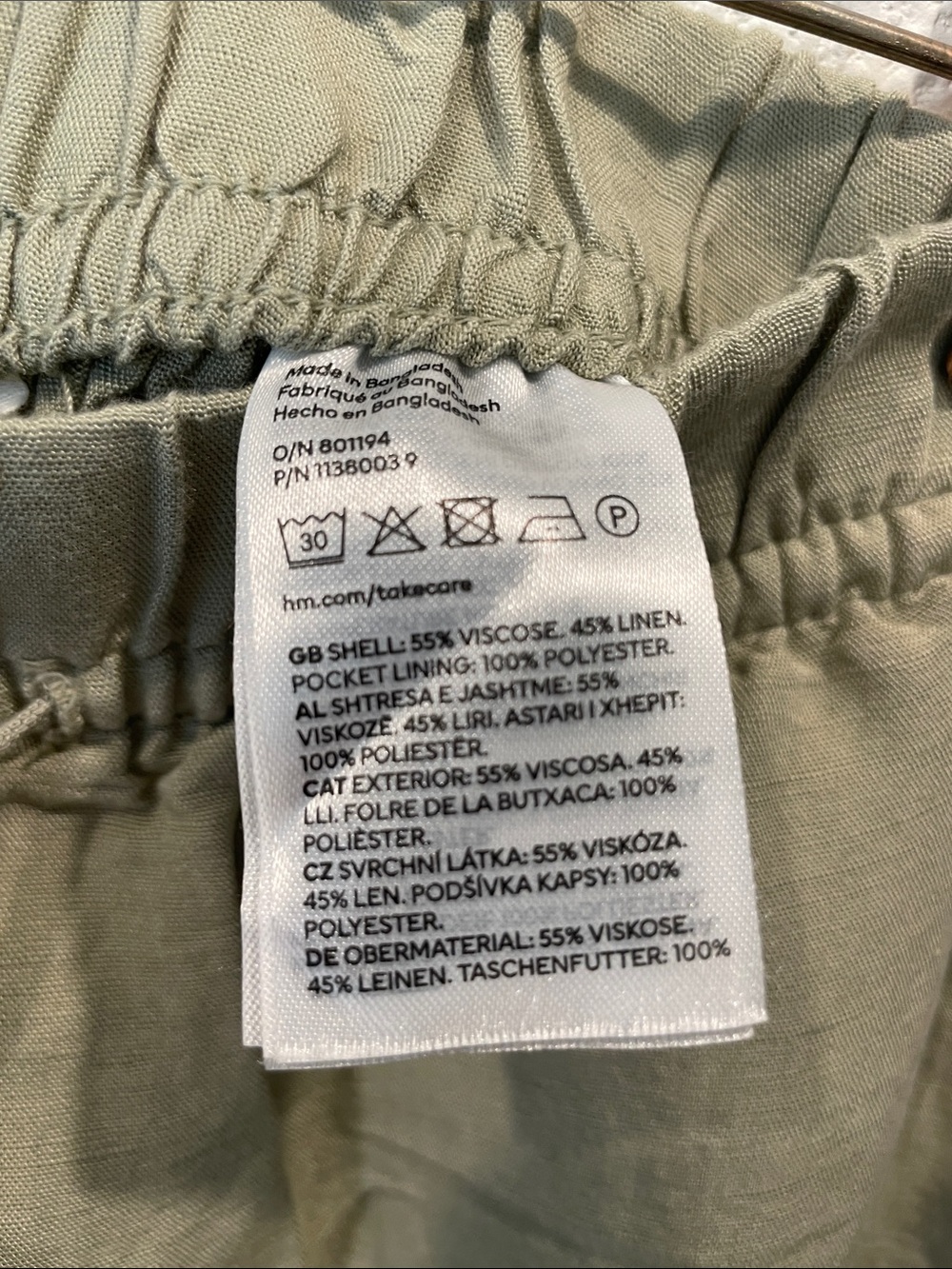 H&M Wide-Leg Drawstring Pants in Sage Green - Women - Picture 6 of 6